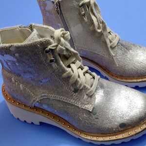 DOLCE VITA Hinto Boots in Silver Metallic Calf Hair -  9